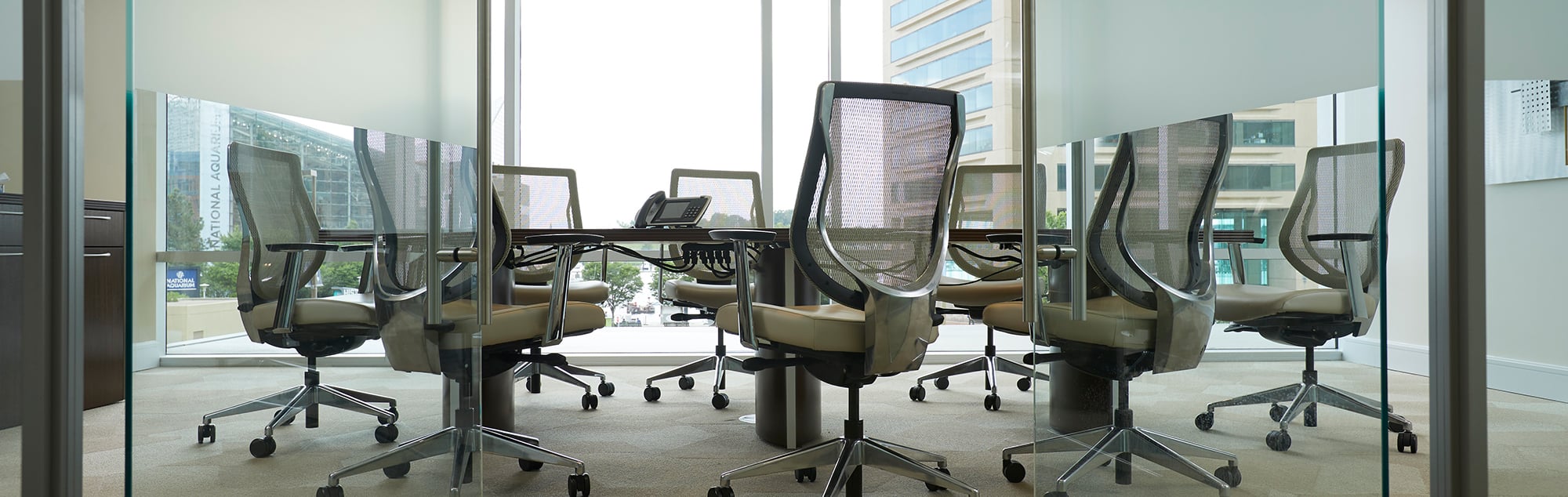 Conference room with empty chairs