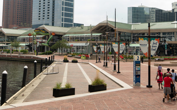 Harborplace pavilion along the Inner Harbor.