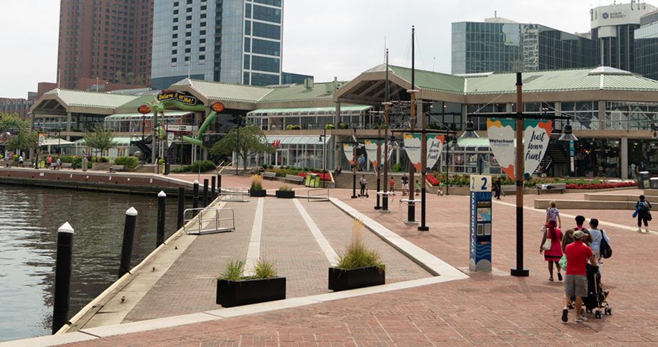 Harborplace pavilion along the Inner Harbor.