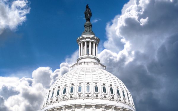 Top of capital building in Washington, DC.