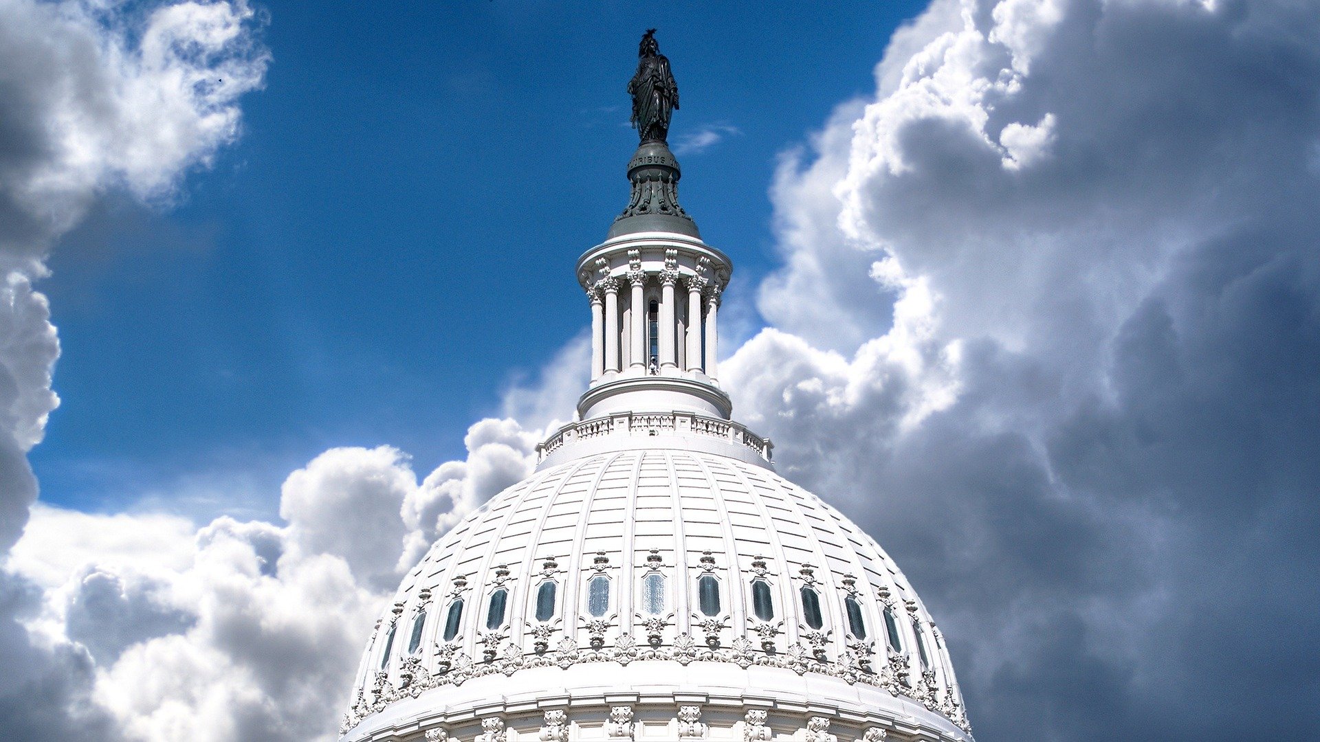 Top of capital building in Washington, DC.