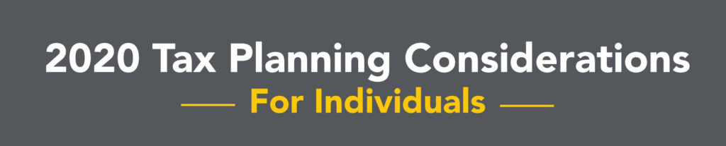 Call to Action button that says "2020 tax planning considerations for individuals"