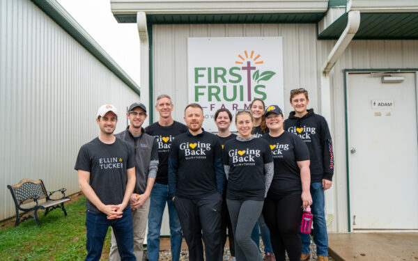 Ellin & Tucker volunteers at First Fruits Farm