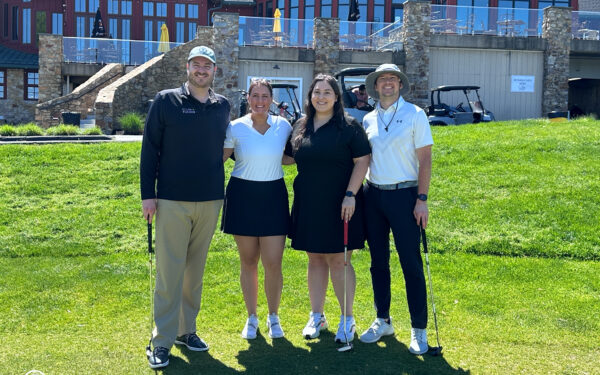 Kevin Kiddy, Anna Bunce, Jen Gavin, and Pat St. Clair at the Epicenter golf tournament.