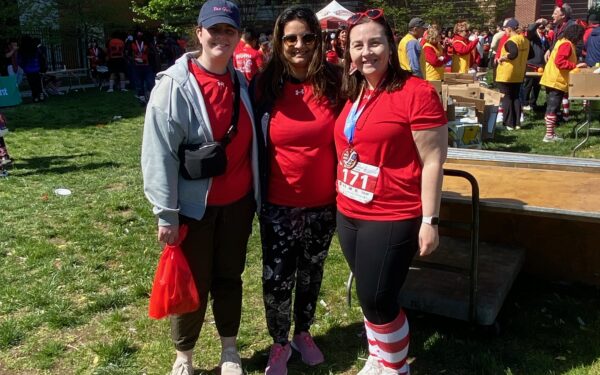 Colleen McNulty, Chandini Shah, and Amy Calandrelle at Ronald McDonald House Charities of Maryland's Red Shoe Shuffle 2025.